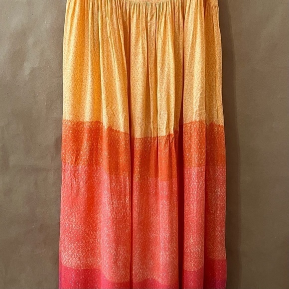 Anthropologie x Carla Weeks Setting Sun Maxi Dress Sunset Tiered Strappy Size M - Picture 6 of 15